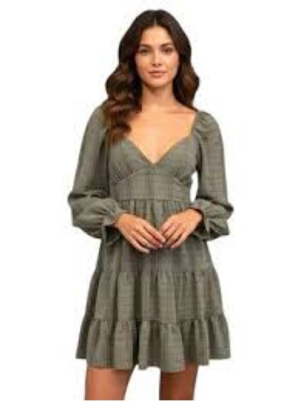 Altar’D State Green Tiered Dress- XS